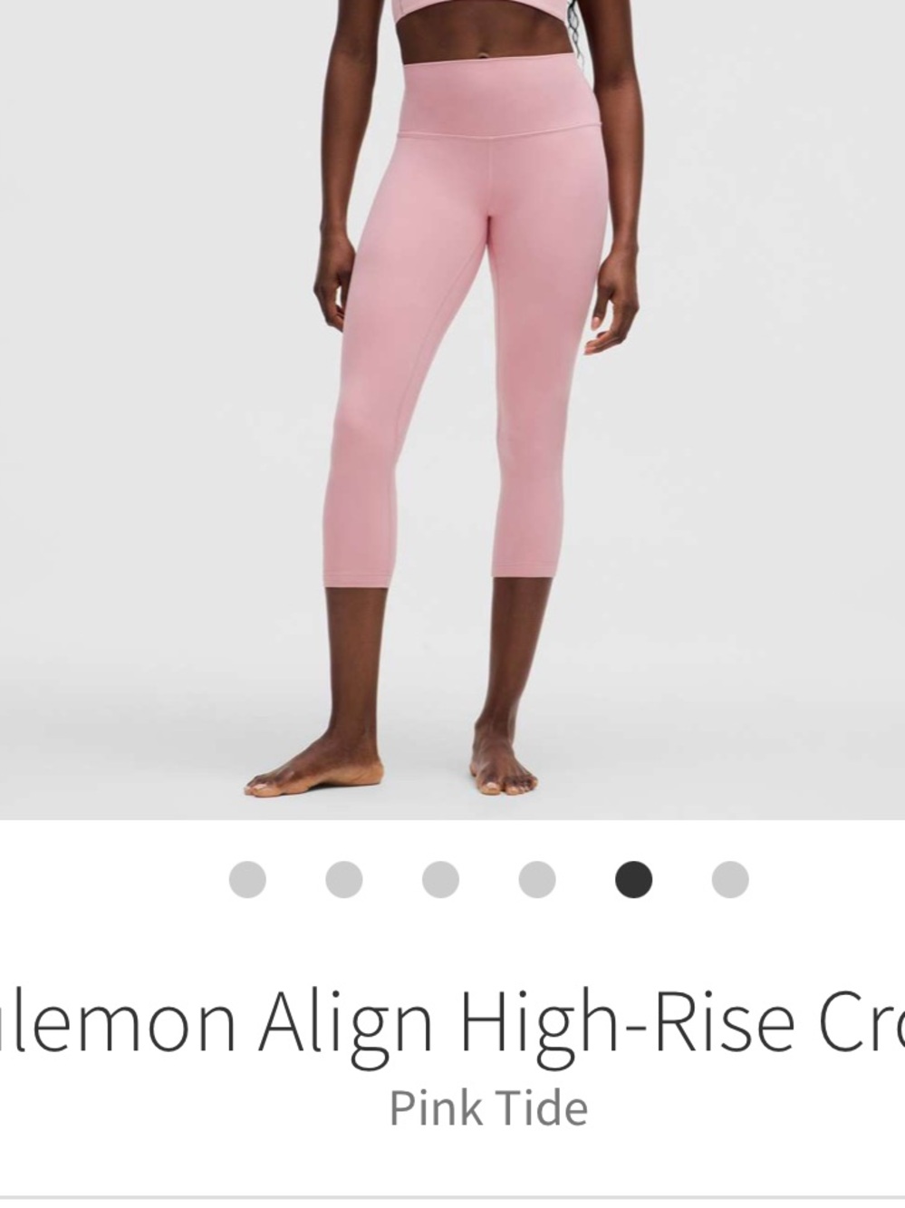 Lululemon Align High Rise Crop Tights 23” Pink Tide Sz 4